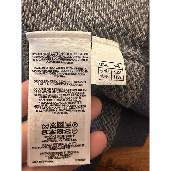 Brooks Brothers Cashmere Blend Quarter 1/4 Zip Pullover Sweater Size XXL - Picture 12 of 12